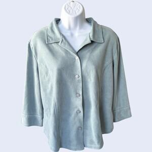Kathy Ireland L Vintage Button Shirt Blue Regular